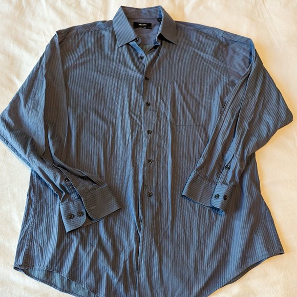 Alfani Men's Regular Fit Striped Dress Shirt Size Large 16-16 1/2‎ 34/35 - Picture 1 of 3